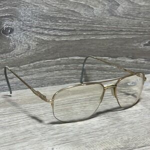 Stetson Zyloware XL 5 Gold Metal Aviator Eyeglass Frames 53mm Men Glasses